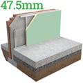 47.5mm Unilin / Xtratherm Insulated Plasterboard XT/TL-MR Thermal Liner (Moisture Resistant) - thumb-image-1