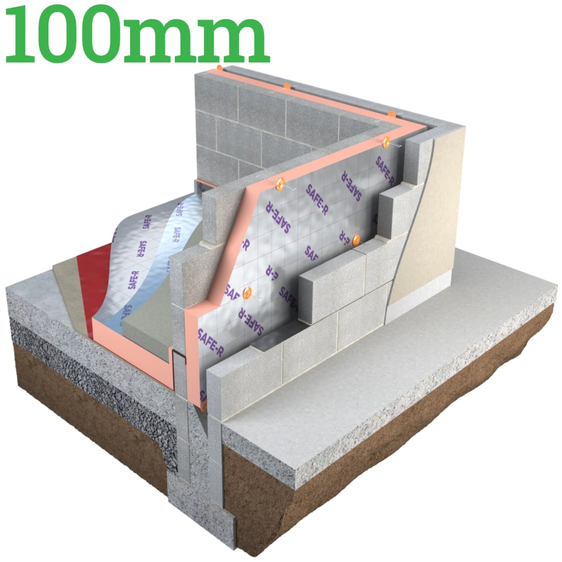 100mm Unilin Safe-R SR/CW Phenolic Partial Fill Cavity Insulation Board ( Pack of 4 ) - image