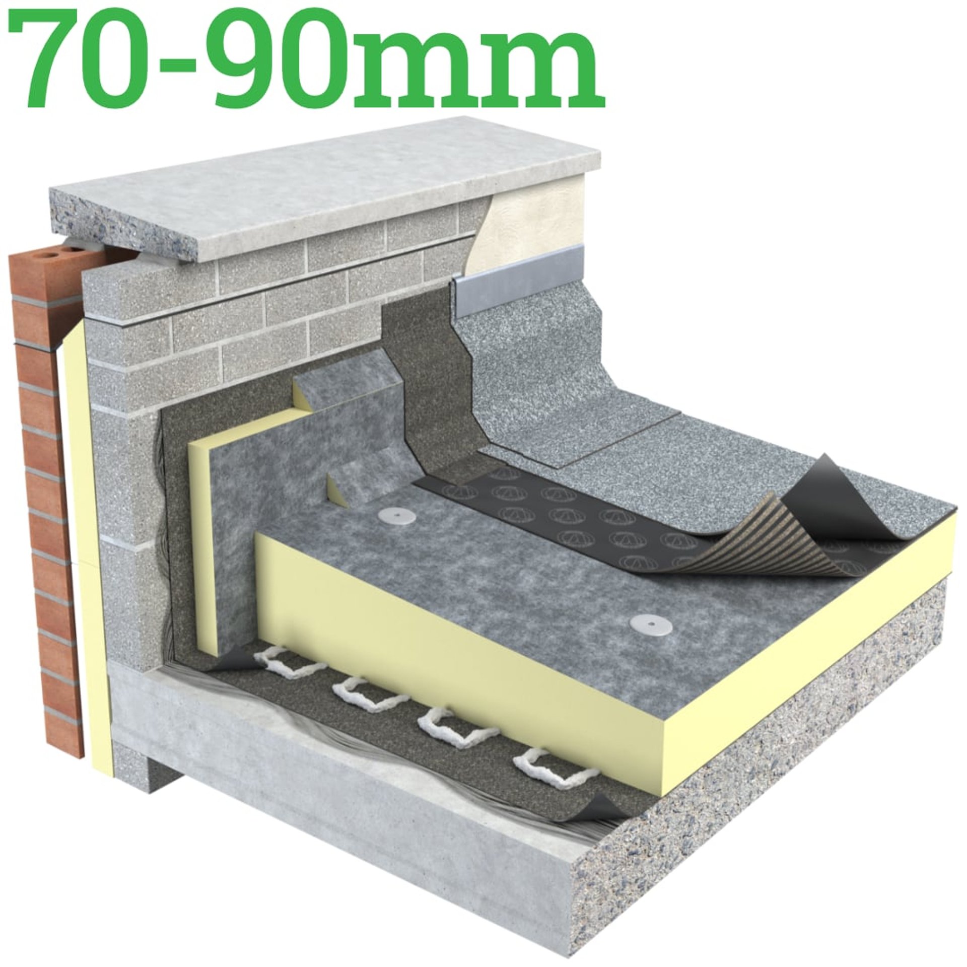 70-90mm Unilin Thin-R TR/BGM Tapered Roof Insulation Board ( Pack of 4 ) - image