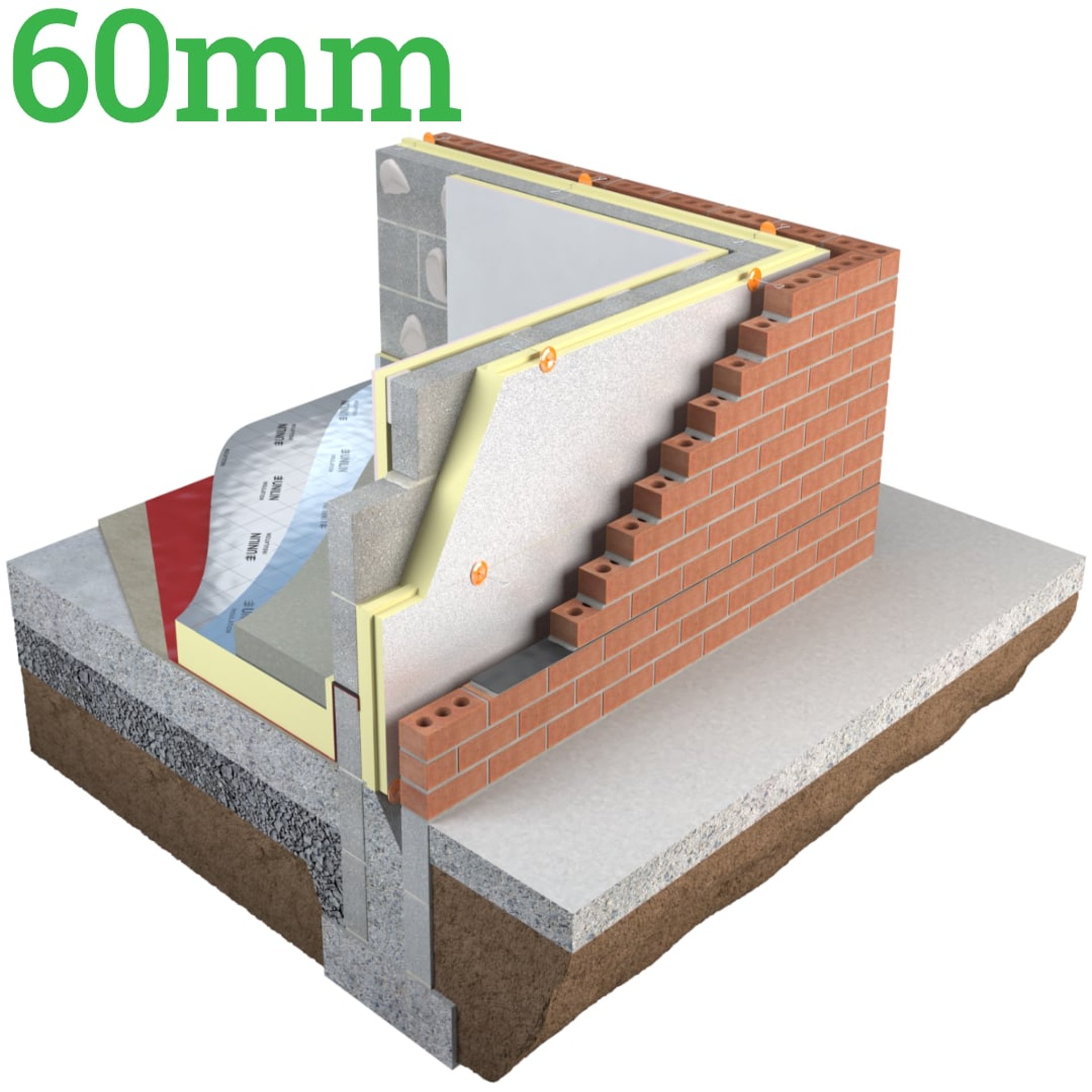 60mm Unilin Xtroliner XO/CW Partial Fill Cavity Wall Insulation Board ( Pack of 7 - T&G ) - image