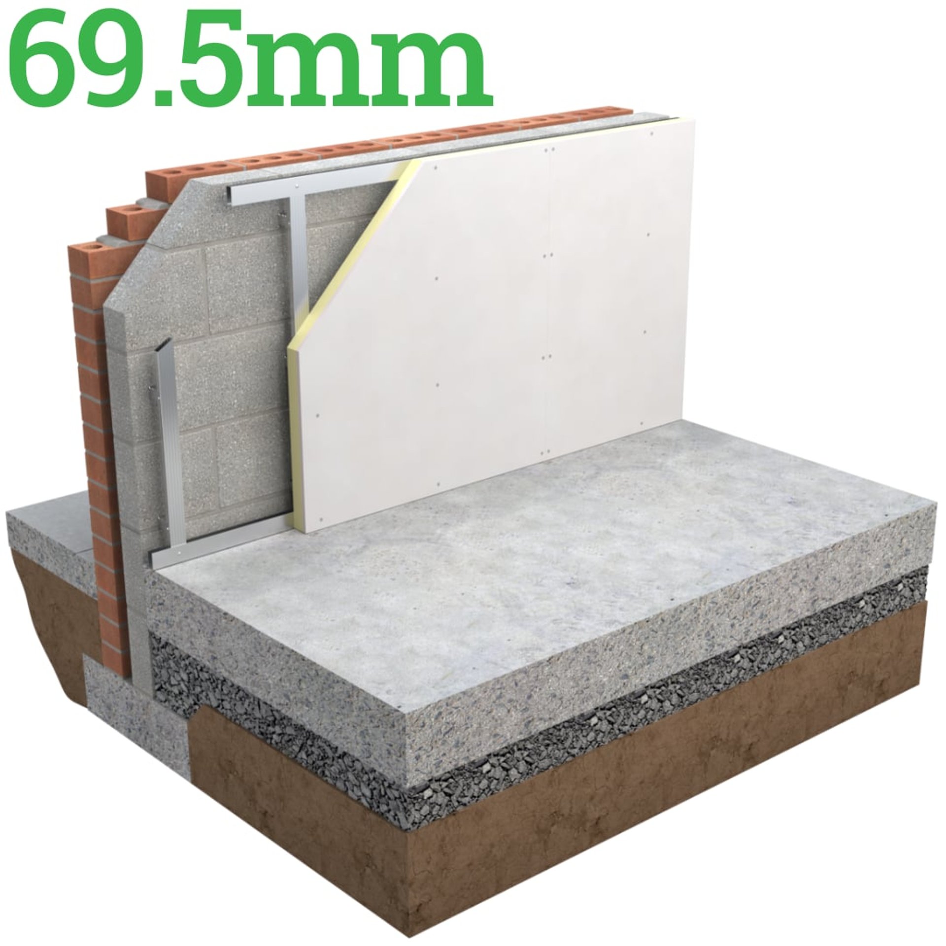 69.5mm Unilin Thin-R XT/TL-MF Insulated Drylining Wall Board - image