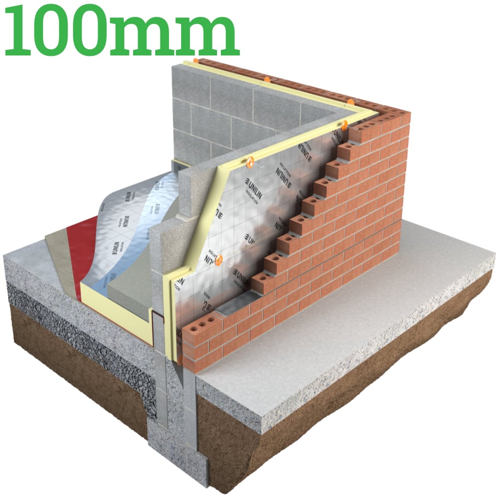 100mm Unilin Thin-R XT/CWP Partial Fill Cavity Plus Insulation Board ( Pack of 4 ) - image