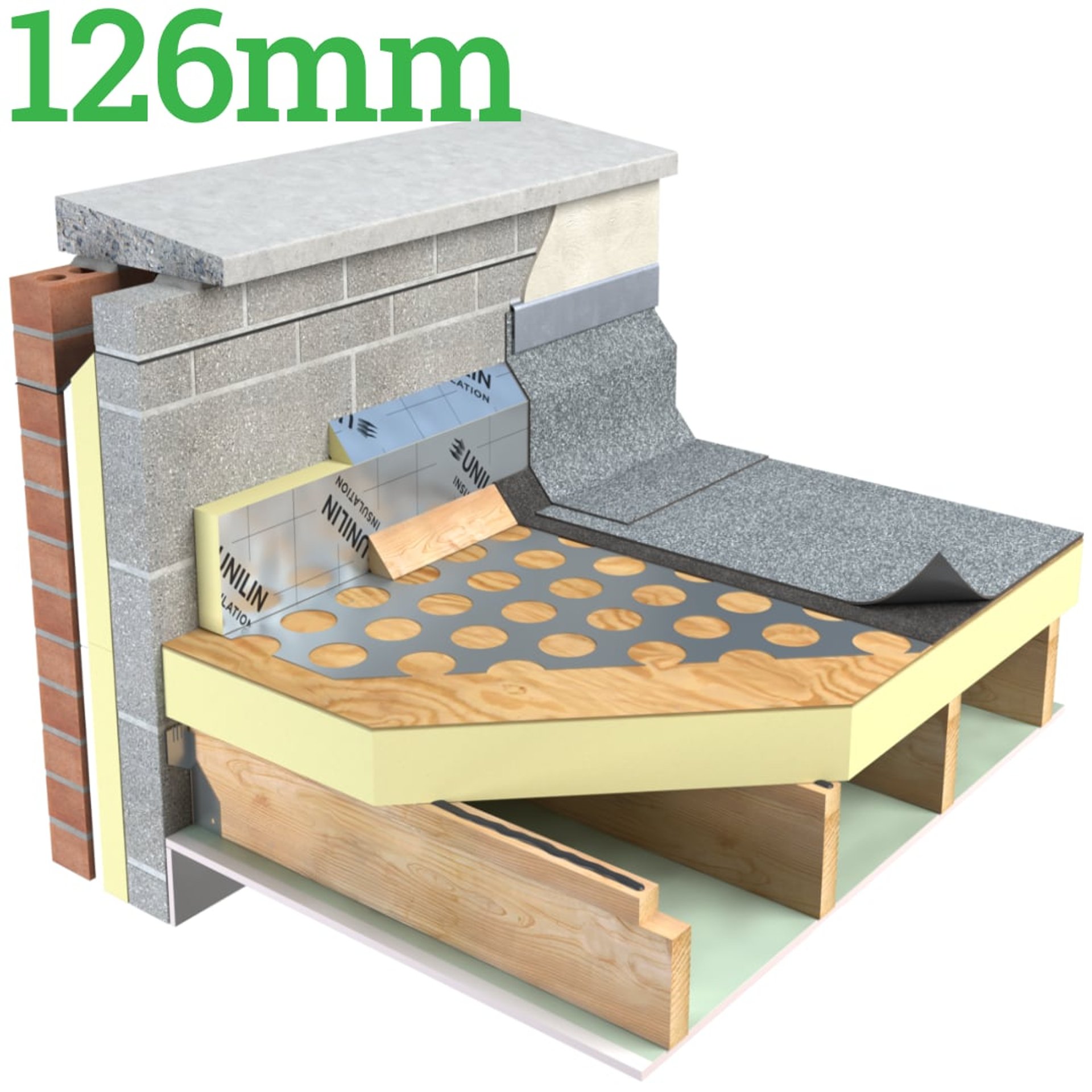 126mm Unilin FR/TP Thin-R Thermal Ply Flat Roof Insulation Board - image