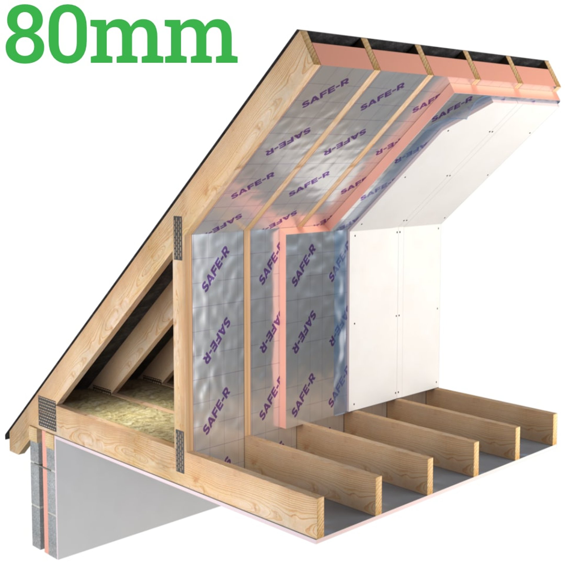 80mm Unilin Safe-R SR/PR Phenolic Roof Insulation Board ( Pack of 4 ) - image