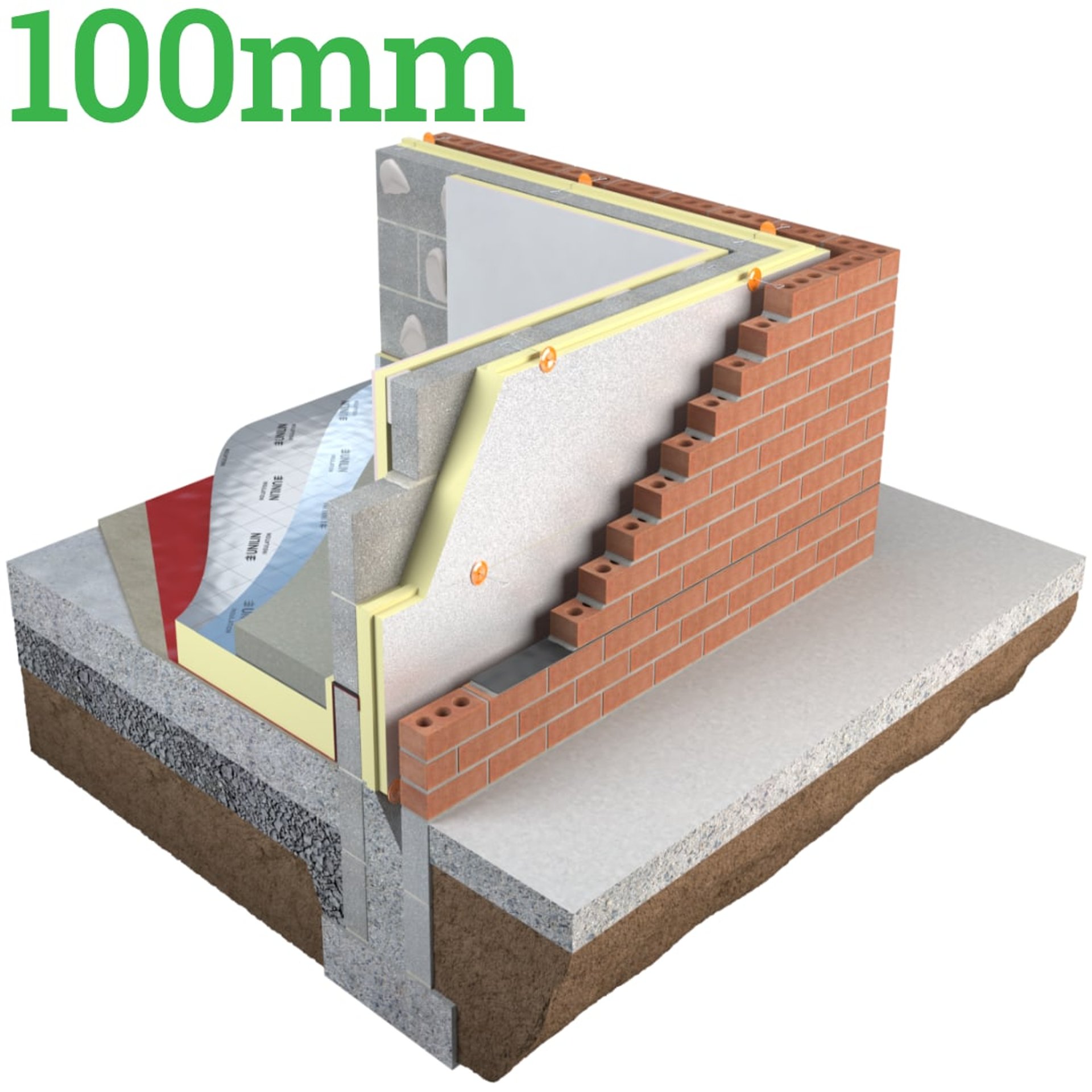 100mm Unilin Xtroliner XO/CW Partial Fill Cavity Wall Insulation Board ( Pack of 4- T&G ) - image