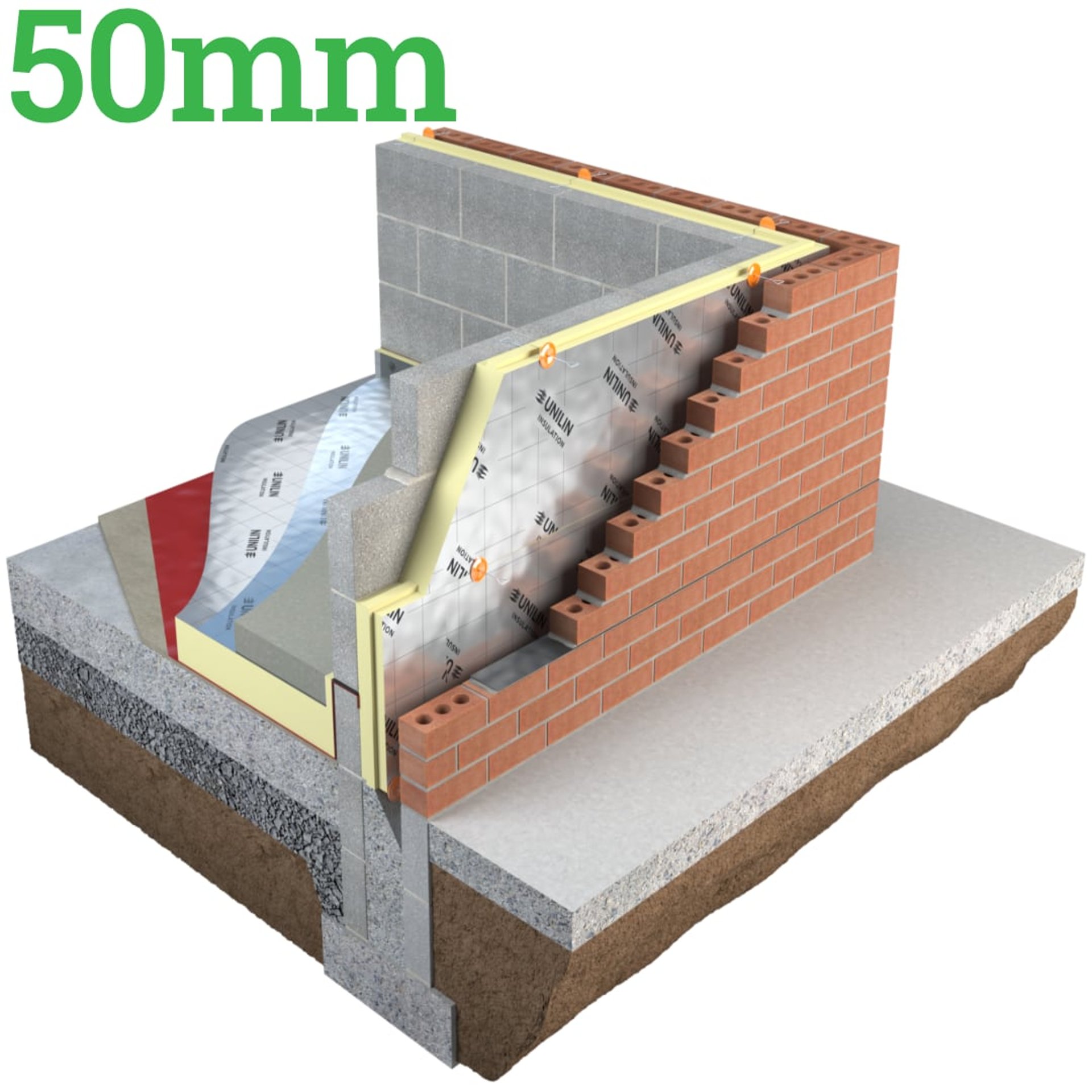 50mm Unilin Thin-R XT/CWP Partial Fill Cavity Plus Insulation Board ( Pack of 9 ) - image