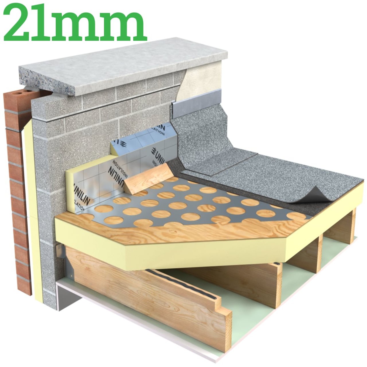 21mm Unilin ( Xtratherm ) ThinR FR/TP Flat Roof Insulation Board