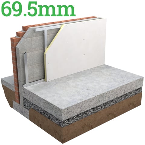 69.5mm Unilin / Xtratherm Insulated Plasterboard XT/TL-MF Thermal Liner Mechanically Fixed ...